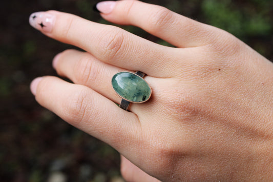 Mourning | Prehnite | Ring Size:: 9