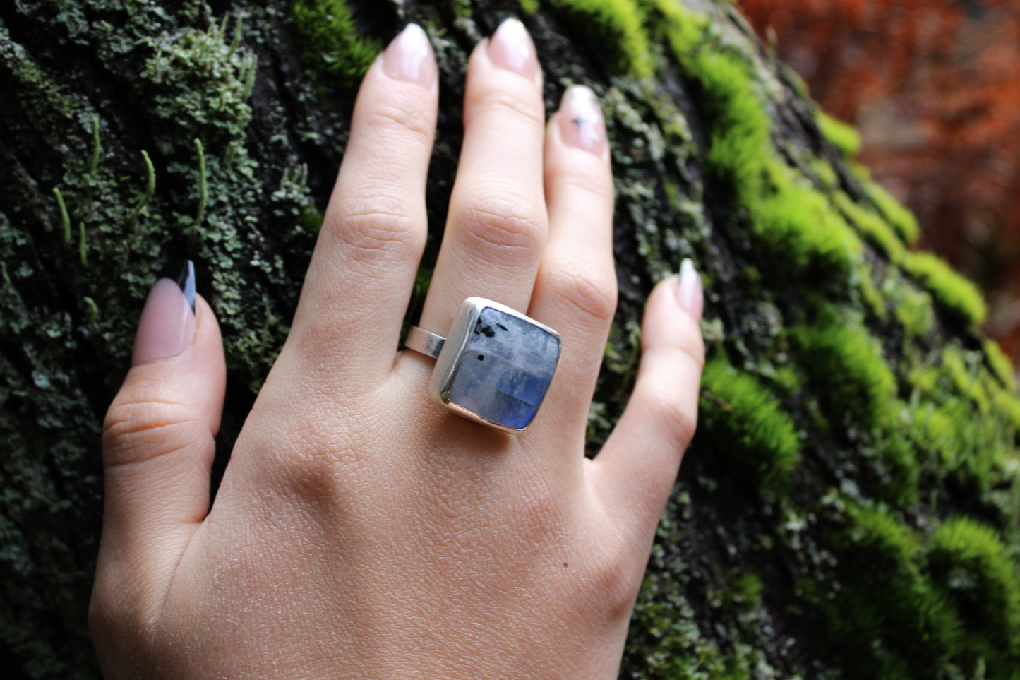 Mourning | Rainbow Moonstone | Ring Size:: 7