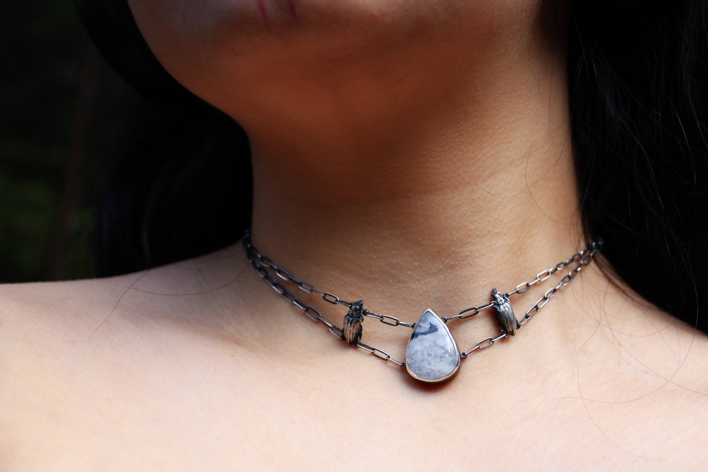 Mourning | Rainbow Moonstone Choker