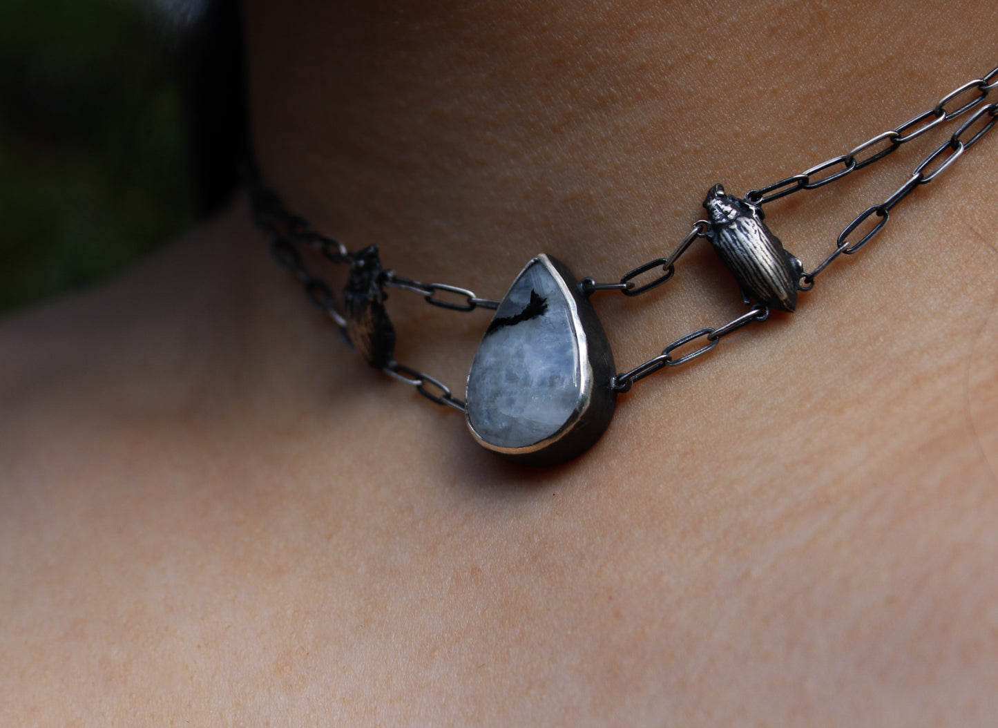 Mourning | Rainbow Moonstone Choker