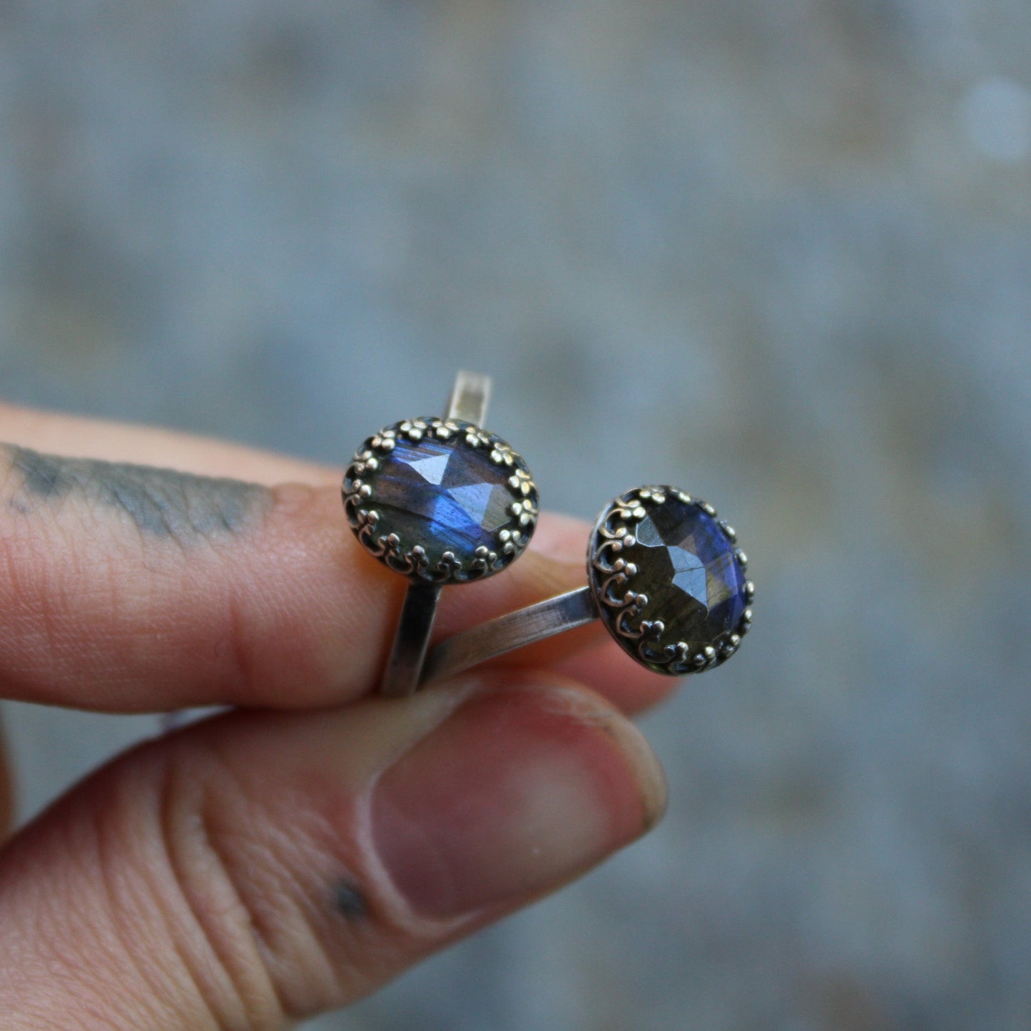 Labradorite Crown Ring | Size 7.25