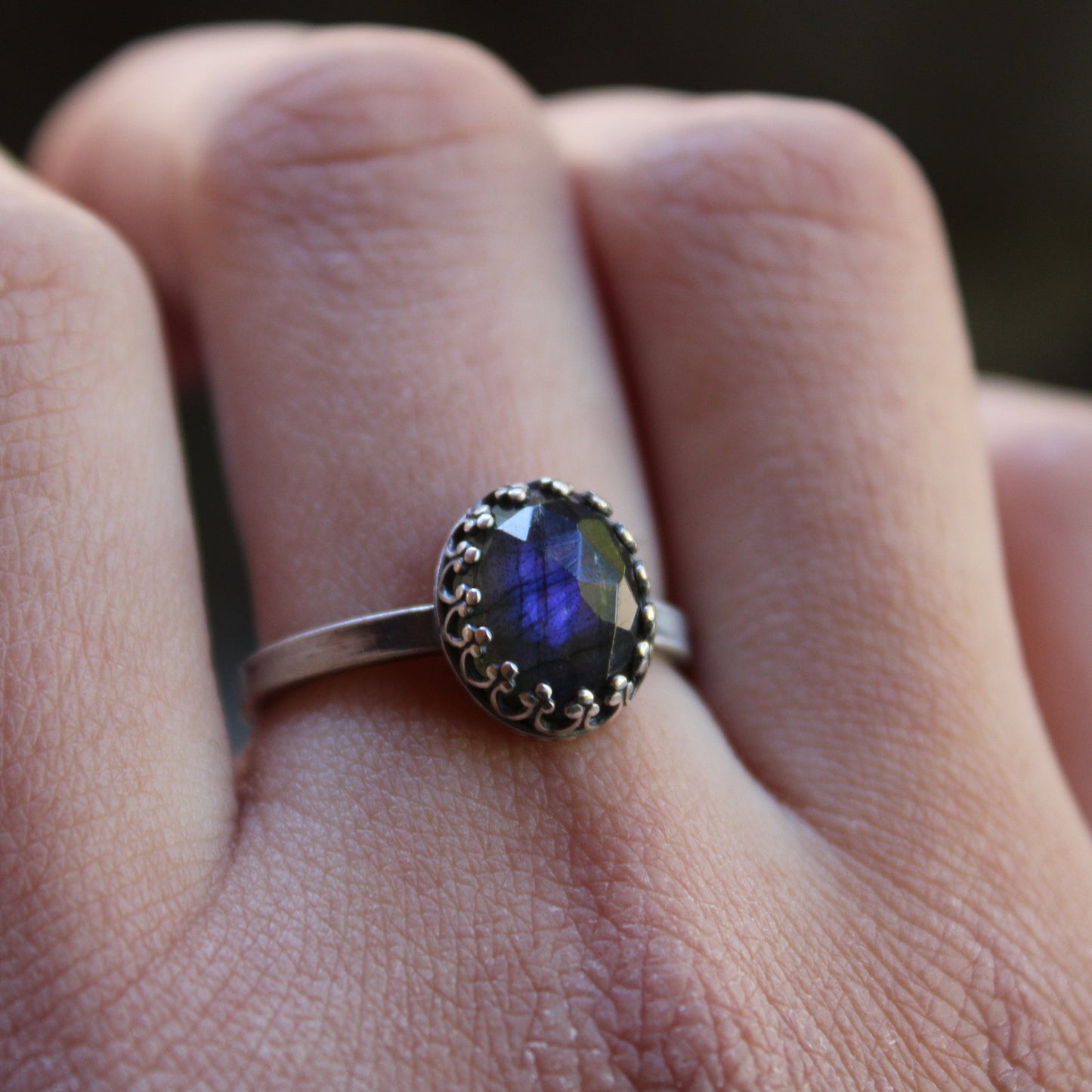 Labradorite Crown Ring | Size 7.25