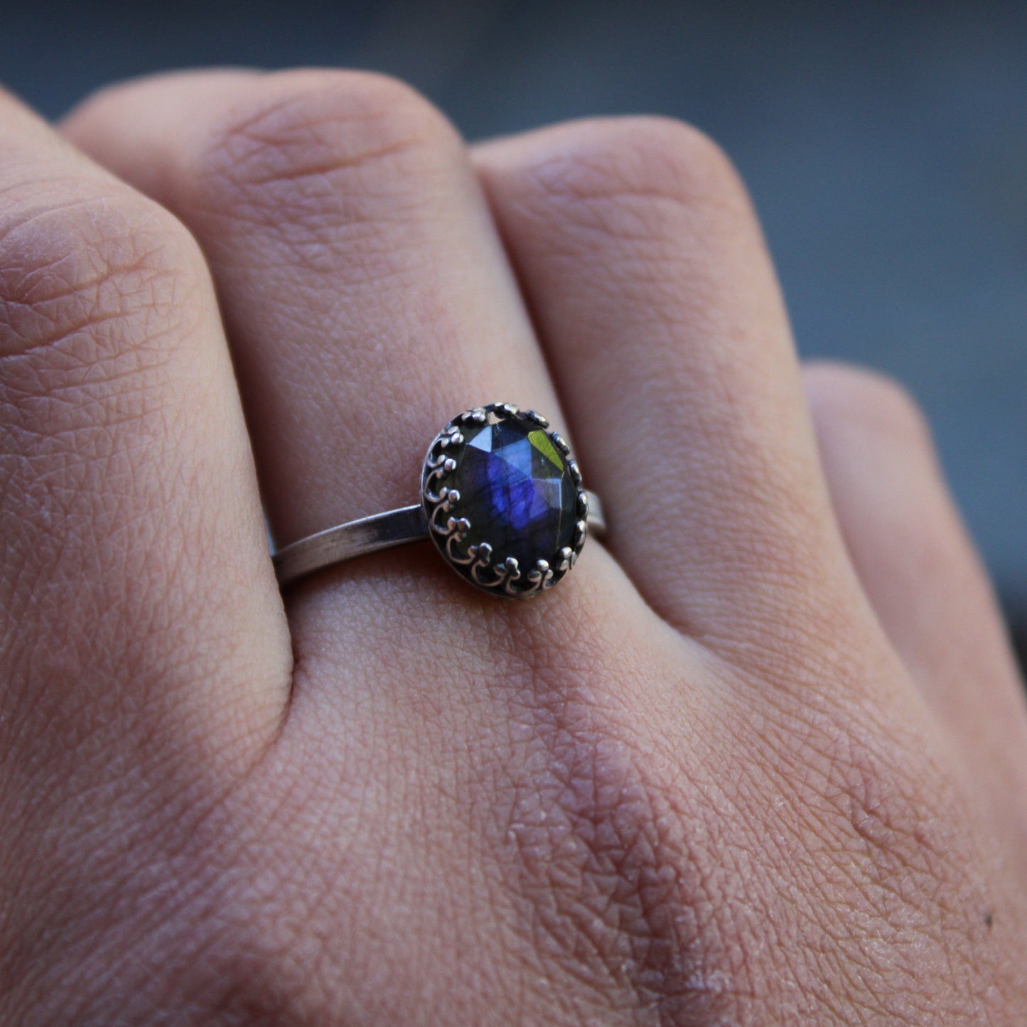 Labradorite Crown Ring | Size 7.25