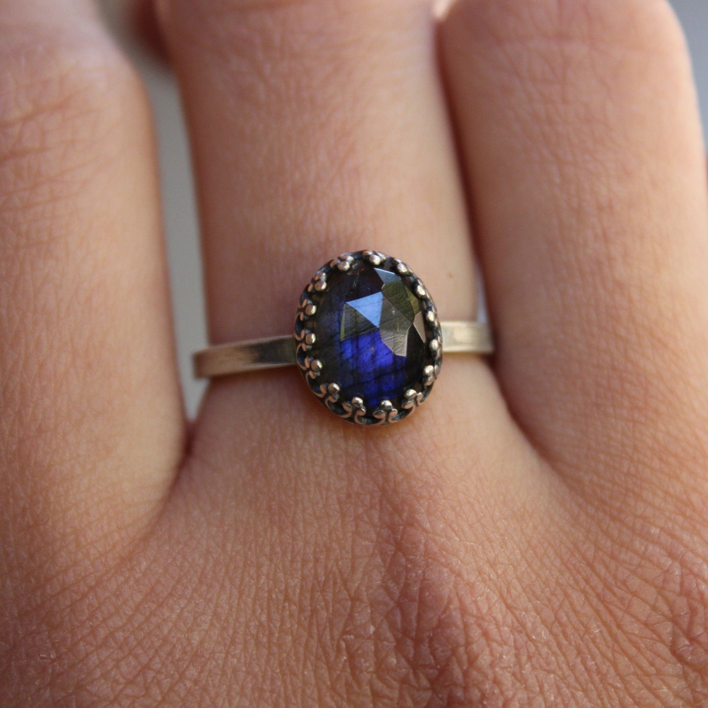 Labradorite Crown Ring | Size 7.25