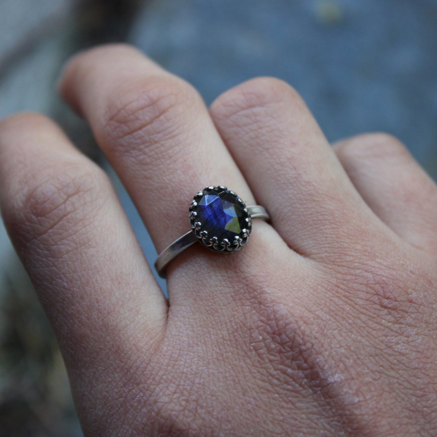 Labradorite Crown Ring | Size 7.25