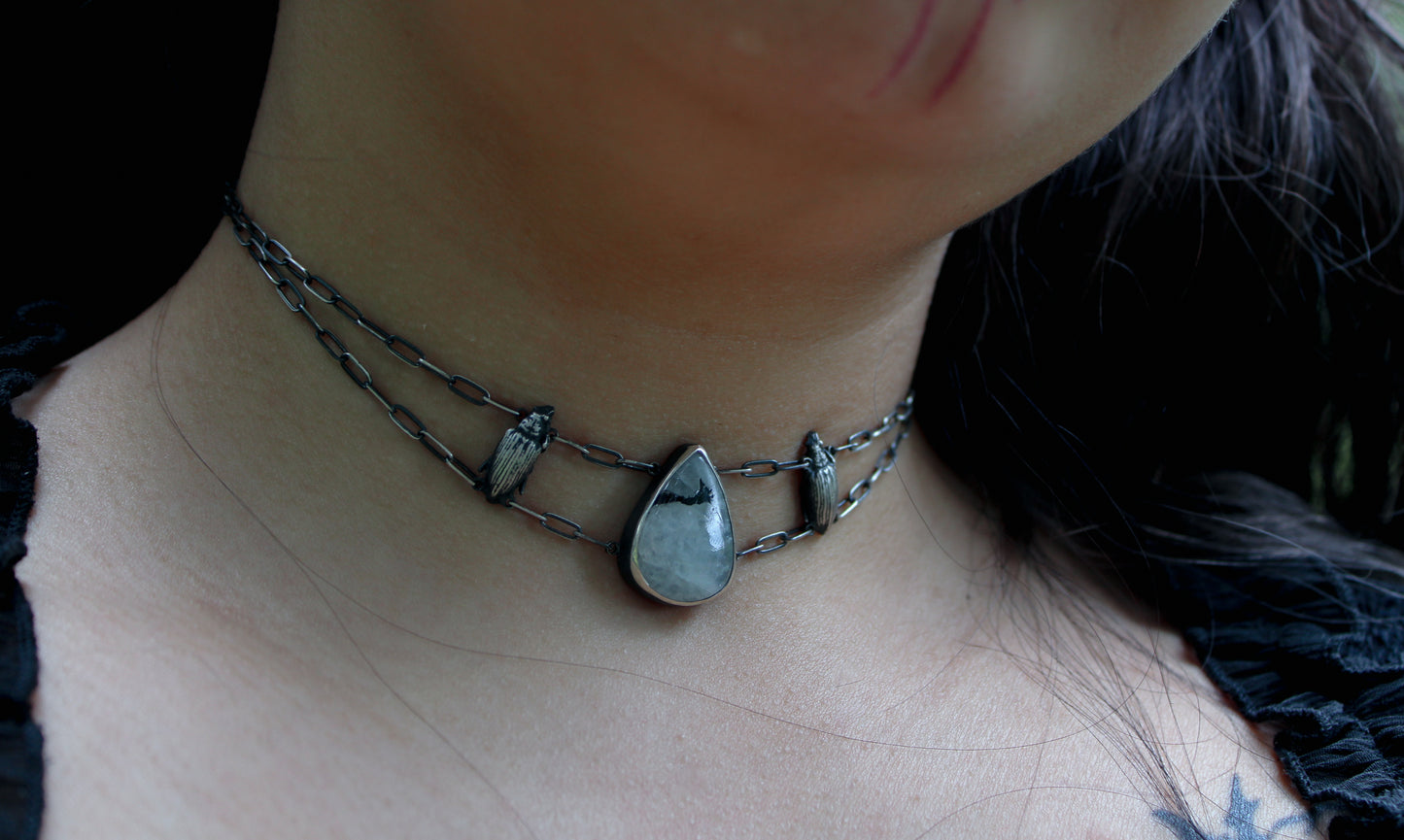 Mourning | Rainbow Moonstone Choker