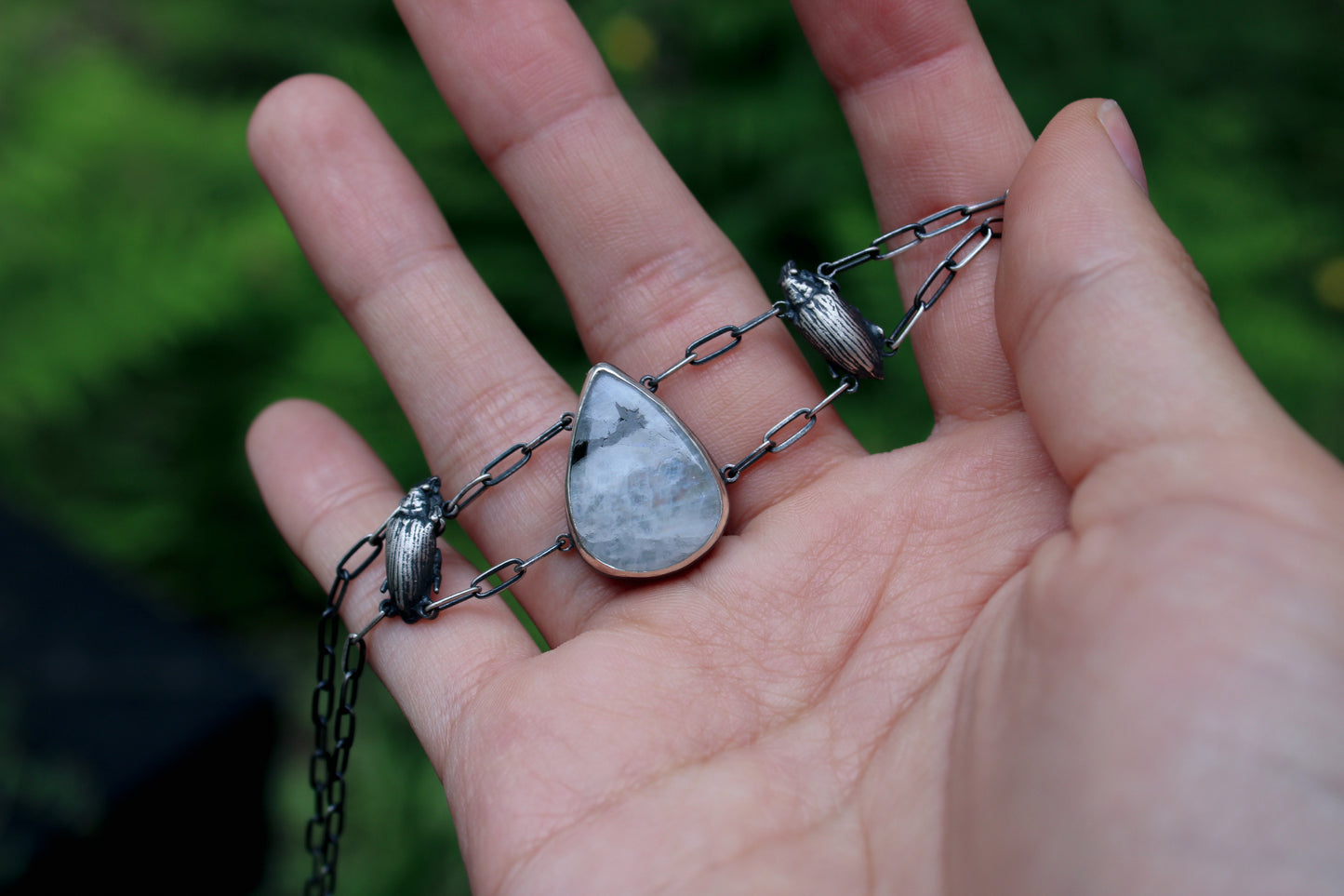 Mourning | Rainbow Moonstone Choker