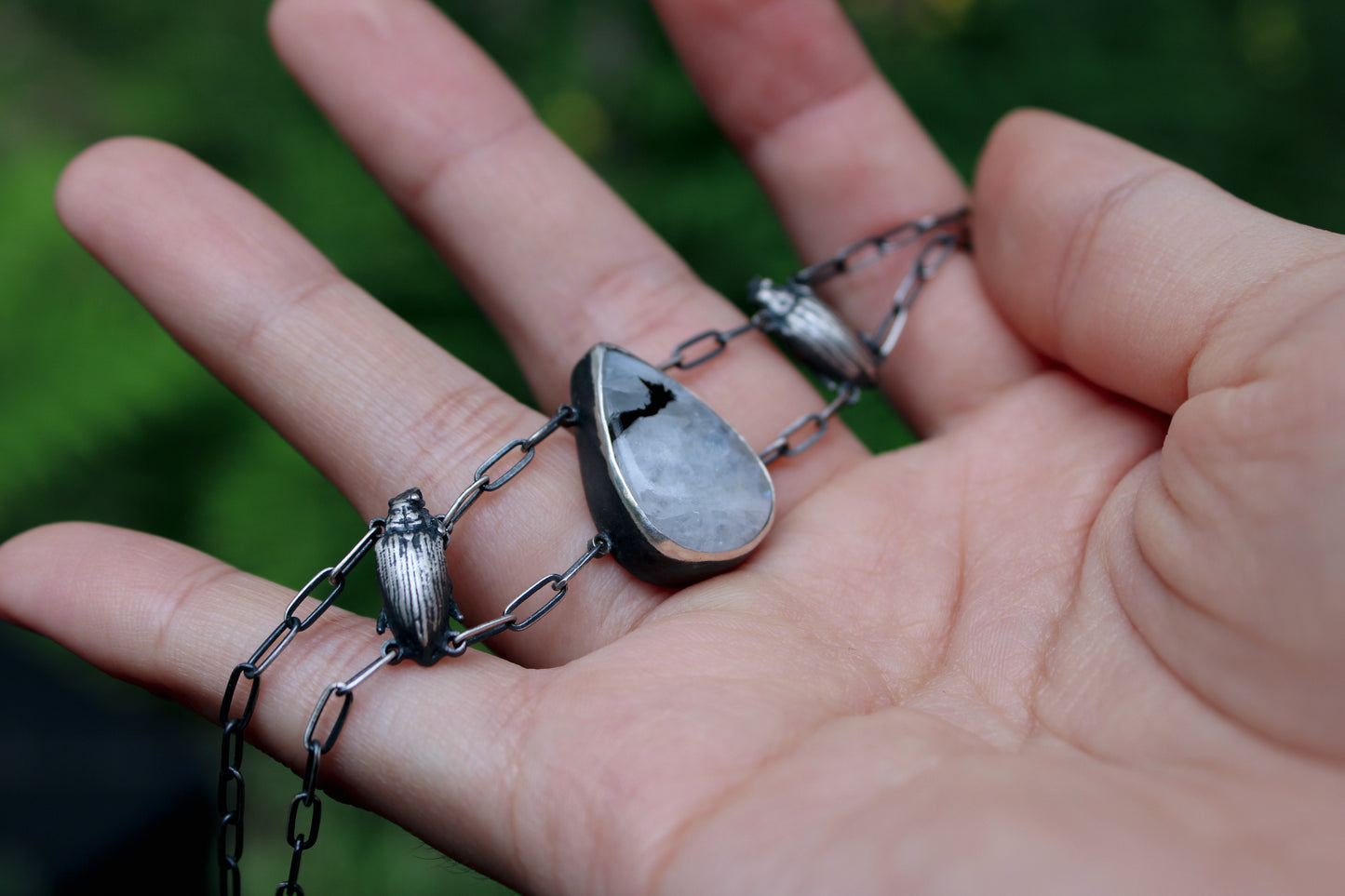 Mourning | Rainbow Moonstone Choker