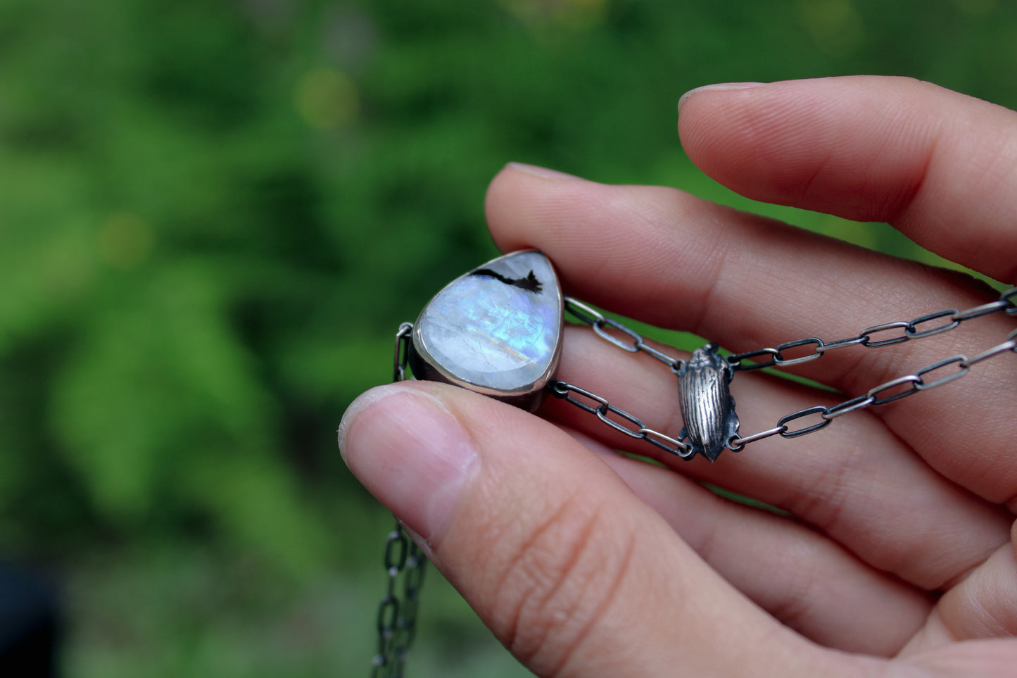 Mourning | Rainbow Moonstone Choker